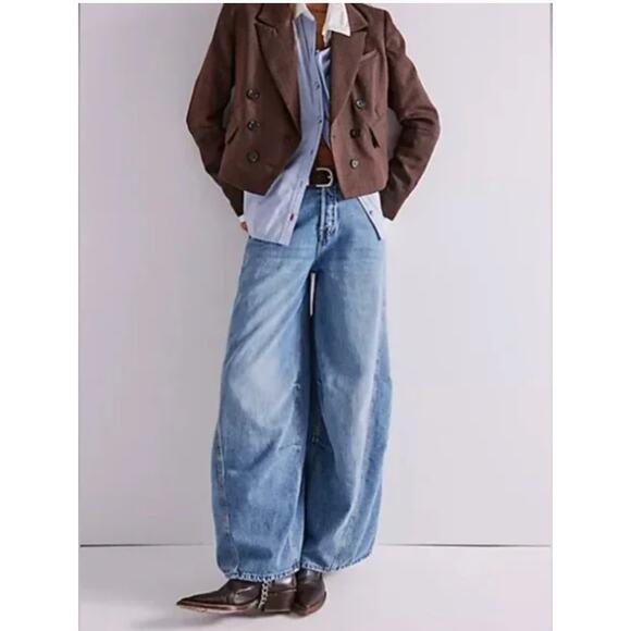 Free people Westward Demi Barrel Leg Jeans 28 - Picture 1 of 5